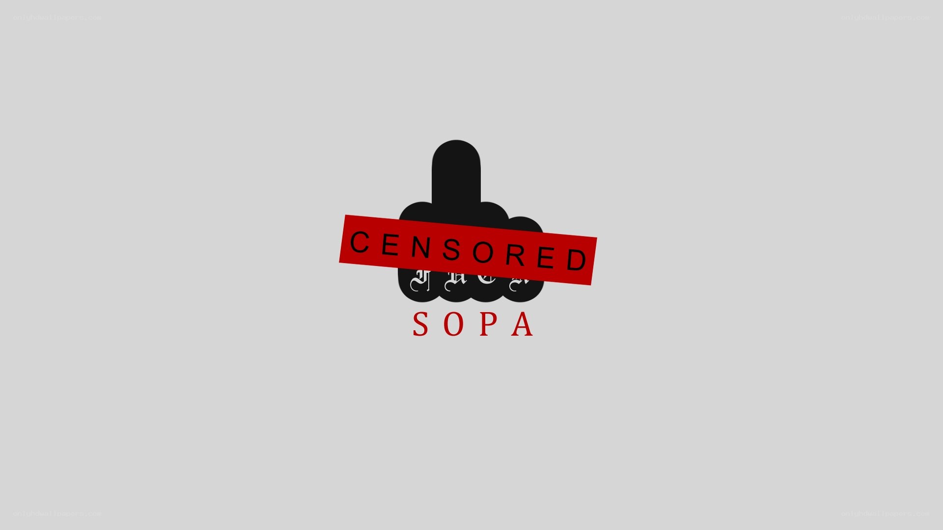 Censored logo with middle finger