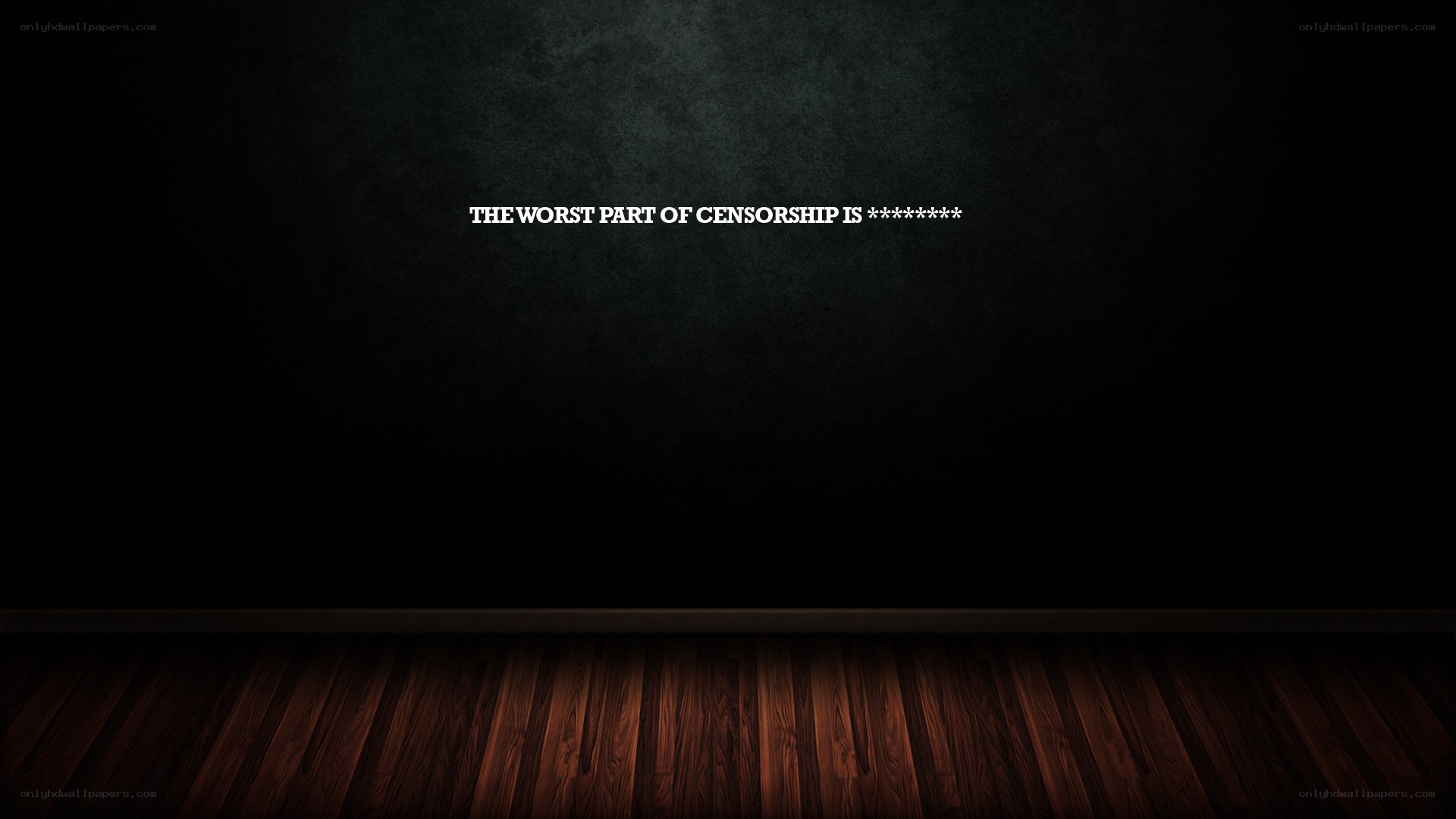 Censorship text on dark wall