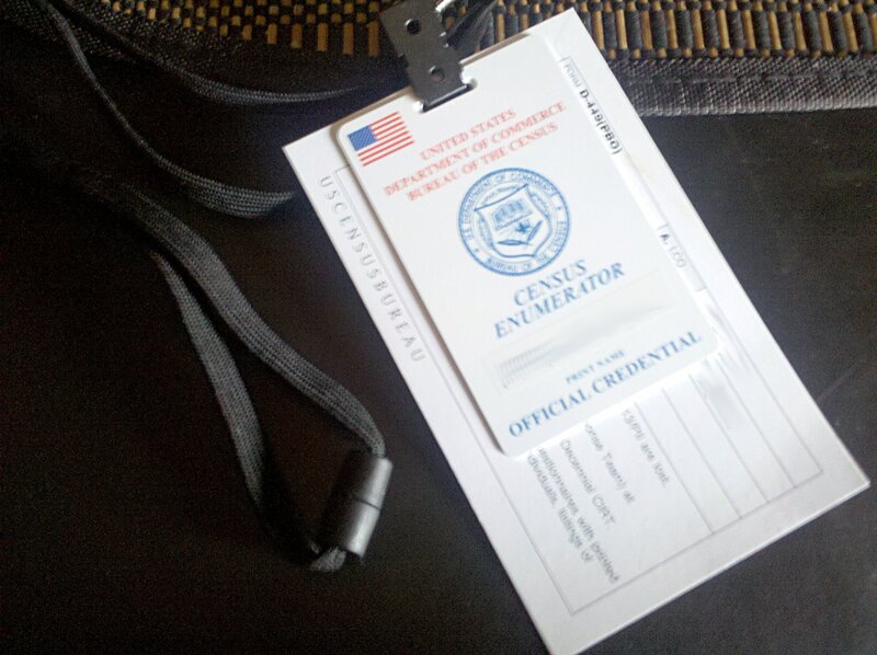 Census enumerator ID badge