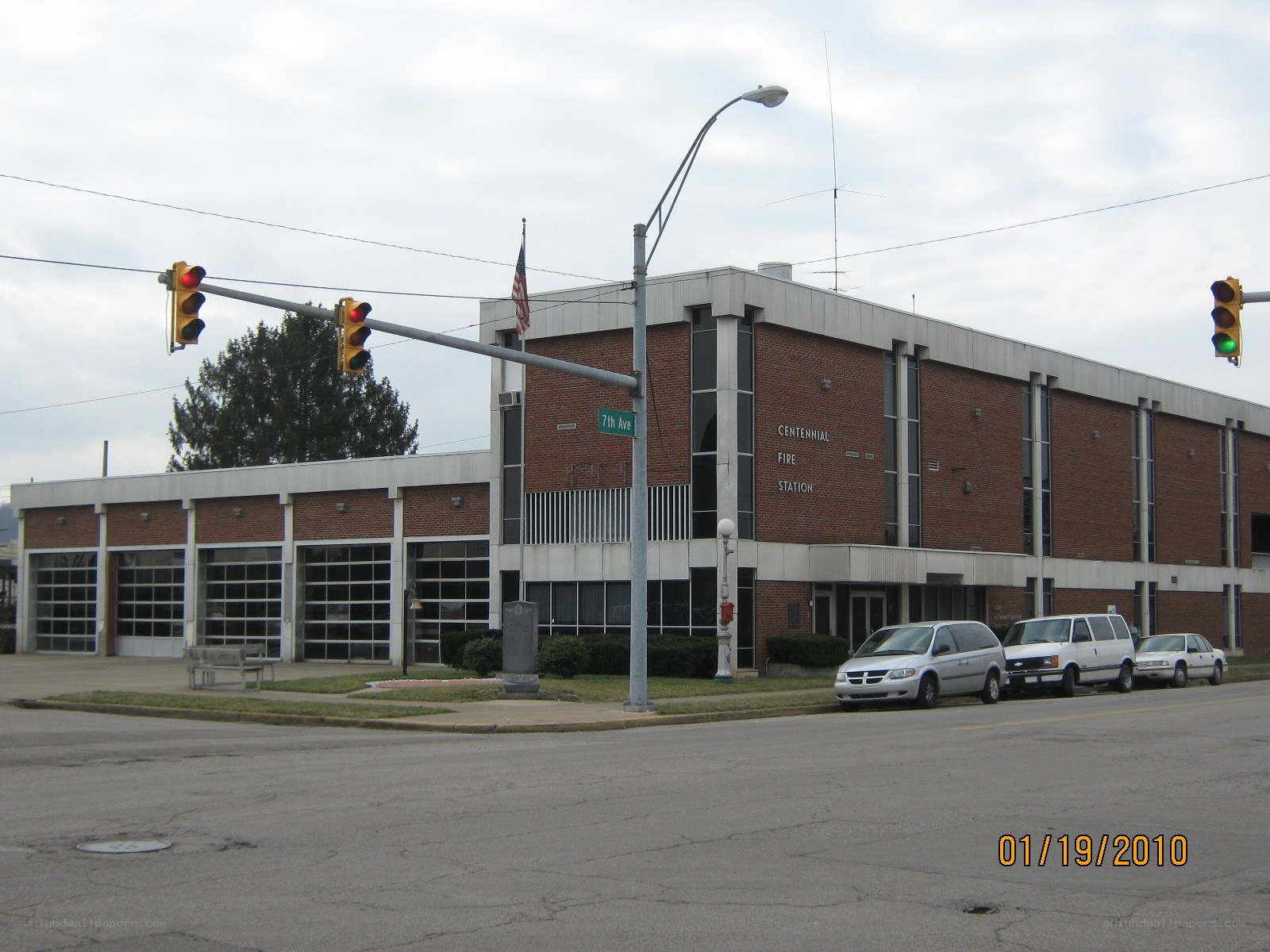 Centennial Fire Station on a cloudy day