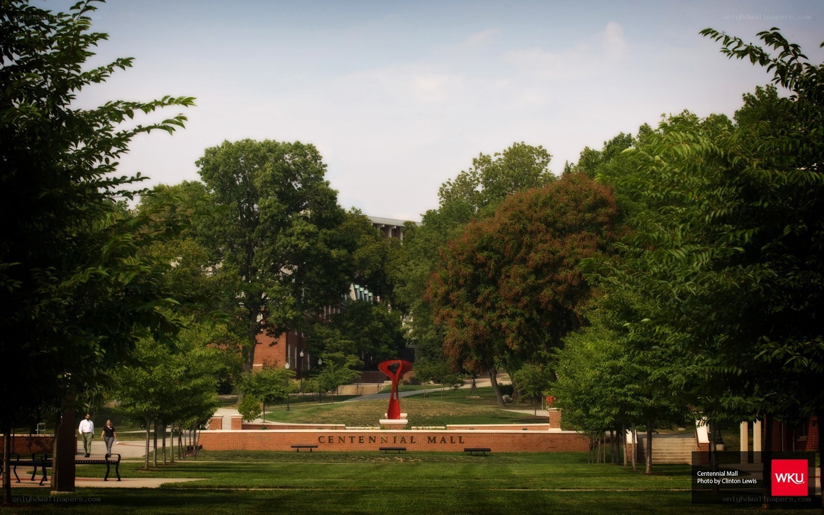 Centennial Mall on campus