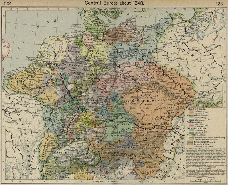Central Europe map 1648