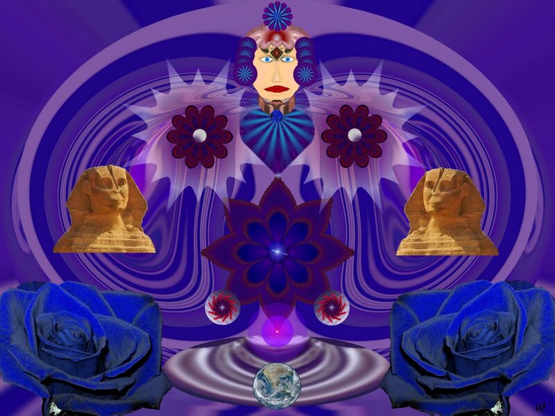Central Figure with Roses