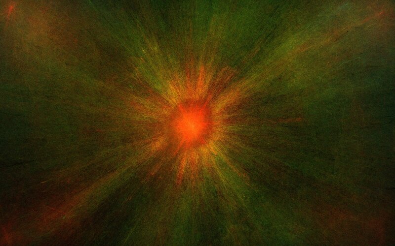 Central Light Burst — Red, Dramatic