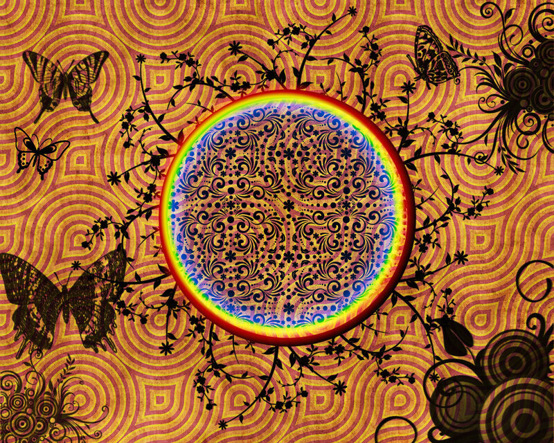 Central Mandala with Butterflies
