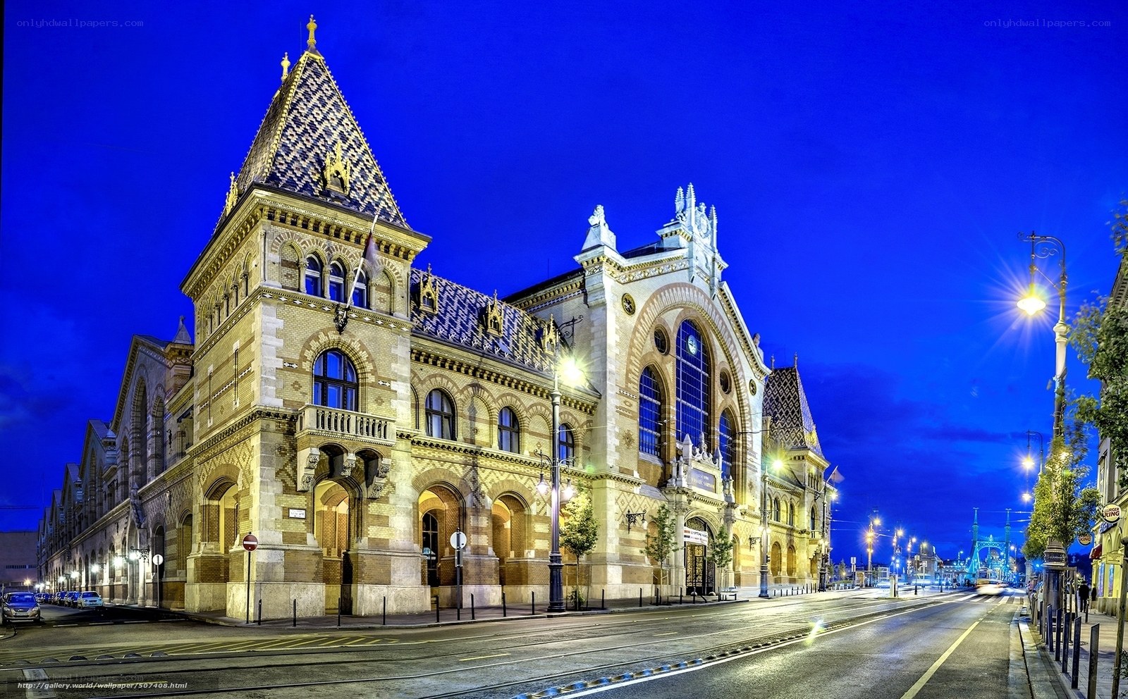 Central Market Hall at night