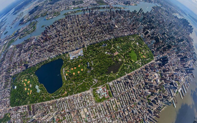 Central Park Aerial View — Green, Serene, Afternoon, Photograph