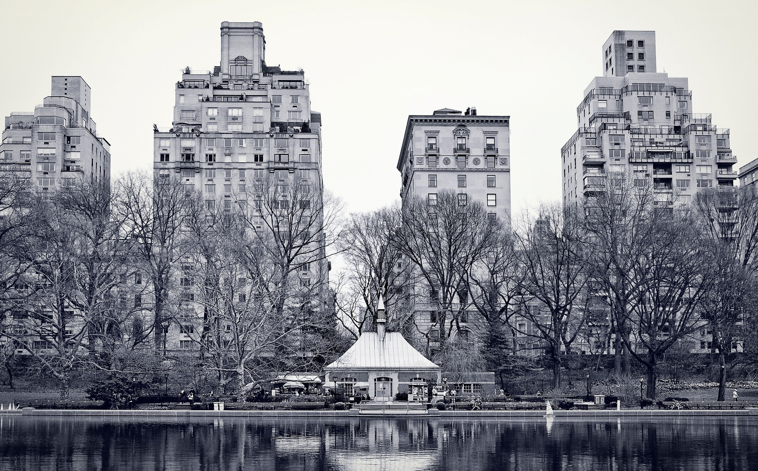 Central Park buildings and lake