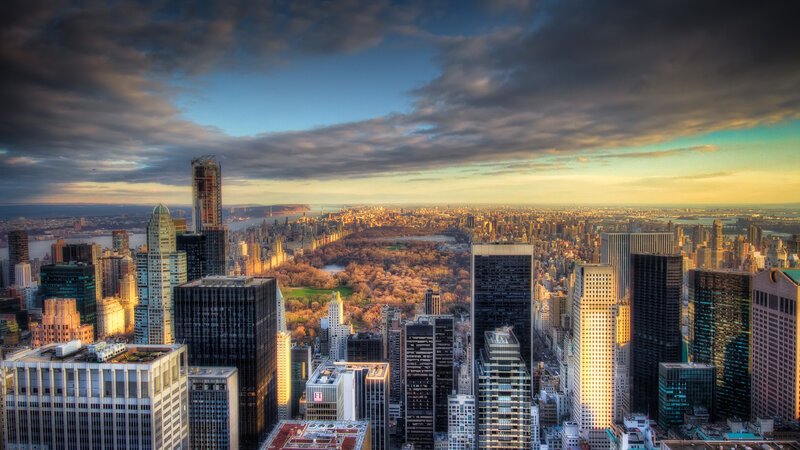 Central Park from Skyscraper — Blue