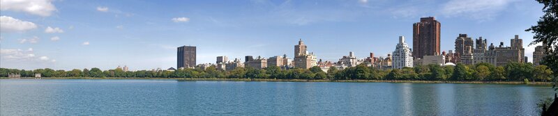Central Park Lake and Skyline — Blue