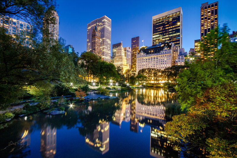 Central Park Lake at Night