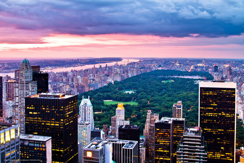 Central Park Skyline — Purple, Dramatic, Sunset