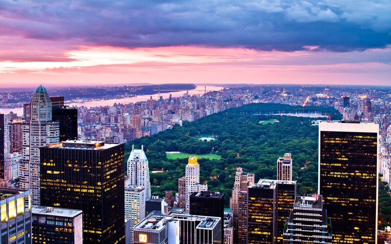 Central Park Skyline — Purple, Dramatic