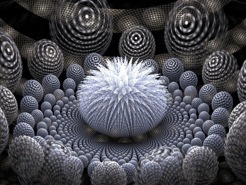 Central Spiky Sphere — Black