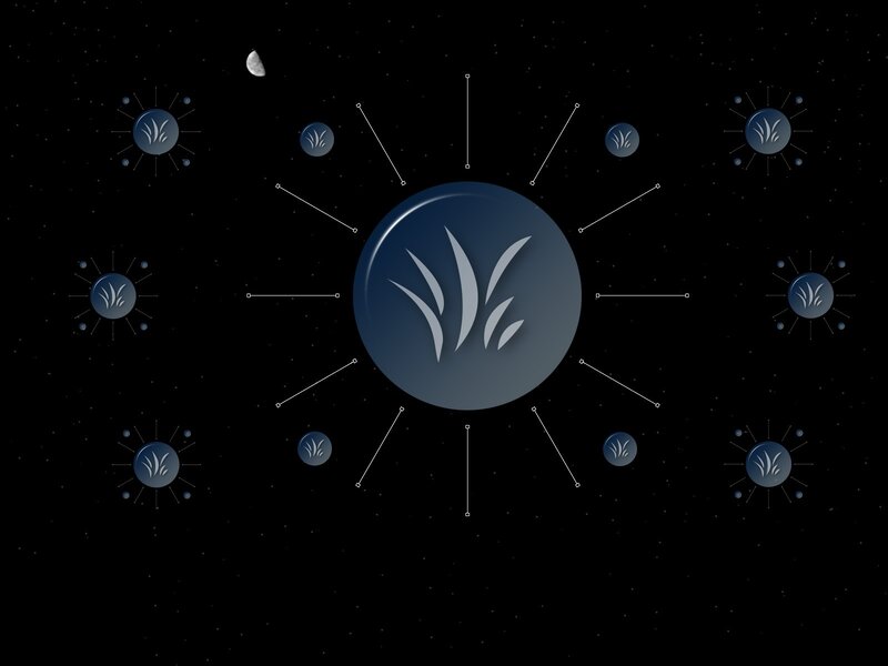 Central Sun with Orbiting Moons