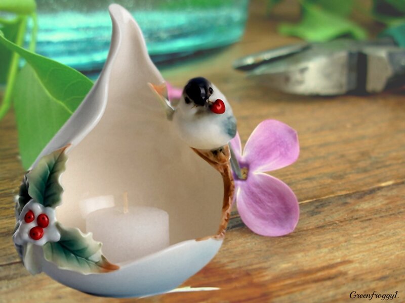 Ceramic Bird Candle Holder