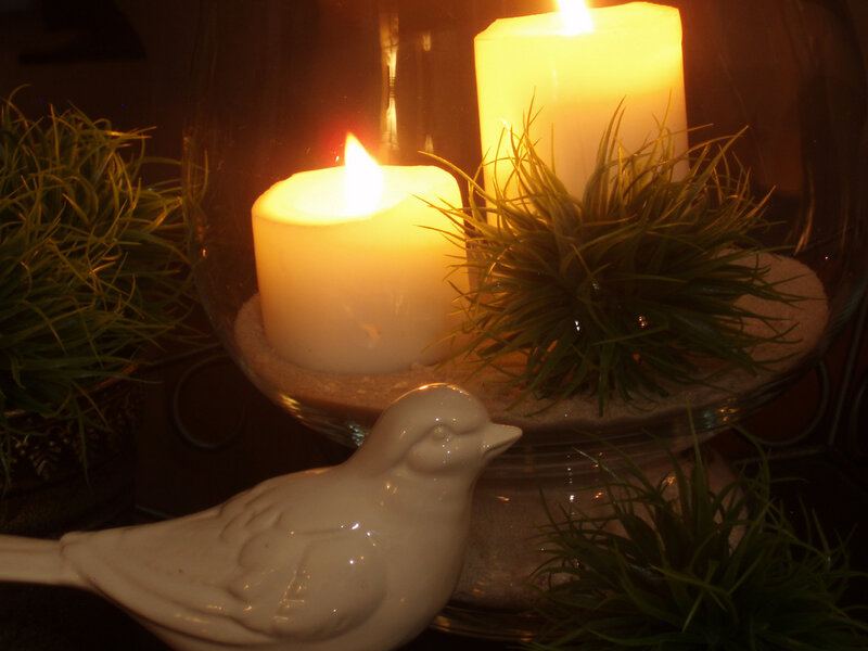 Ceramic Bird with Candles
