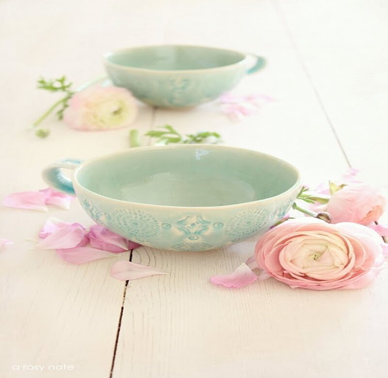 Ceramic Bowls with Flowers