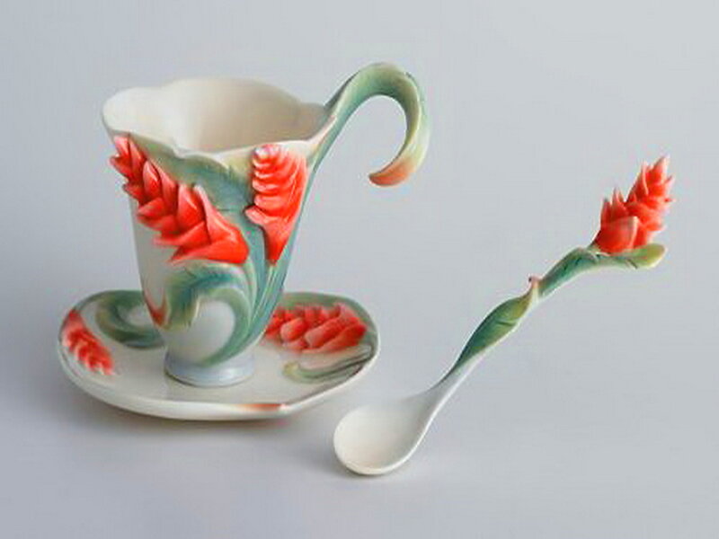 Ceramic Cup and Saucer — White, Calm