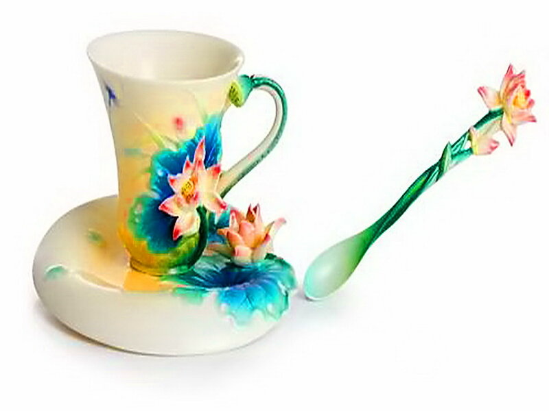 Ceramic Cup and Spoon