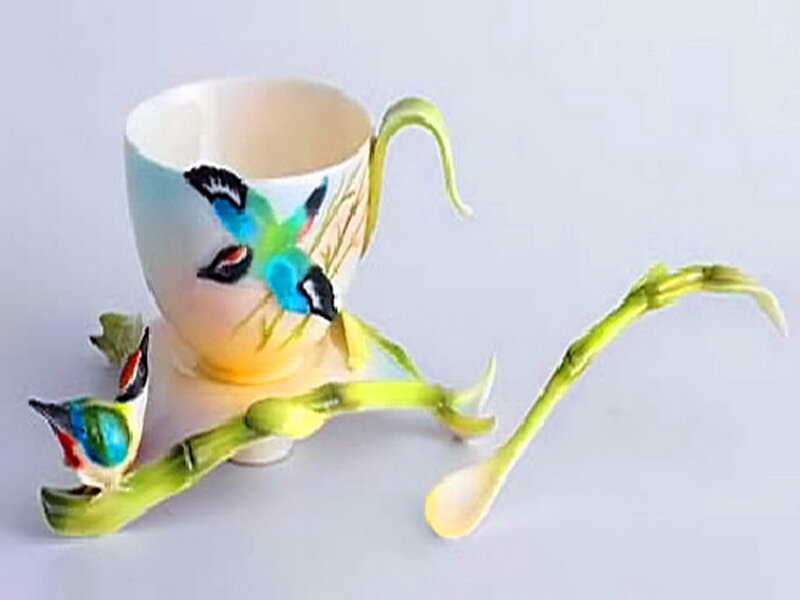 Ceramic Cup with Birds