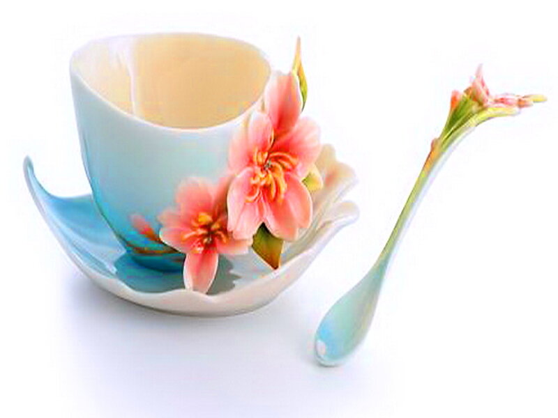 Ceramic Cup with Flowers