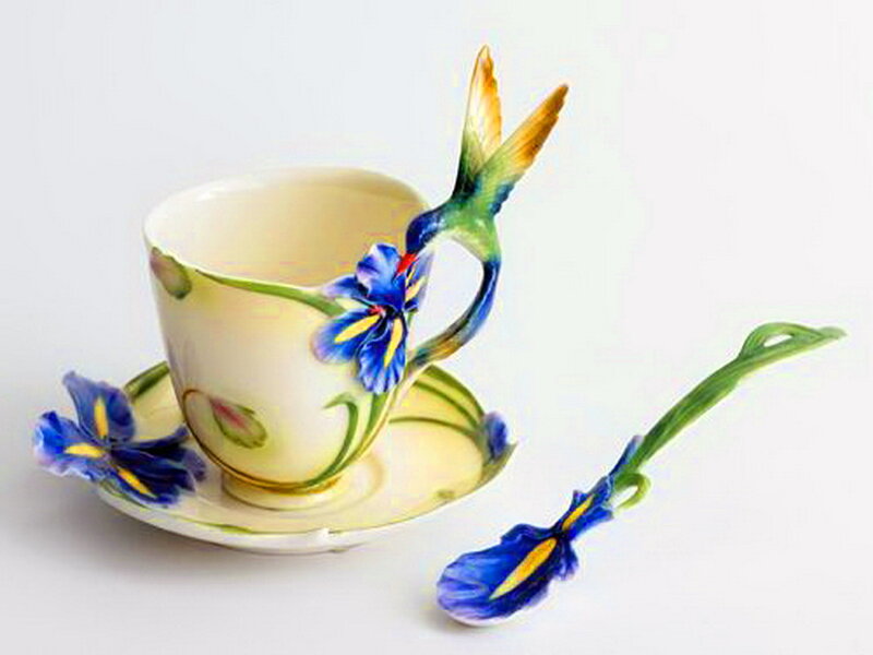 Ceramic Cup with Hummingbird