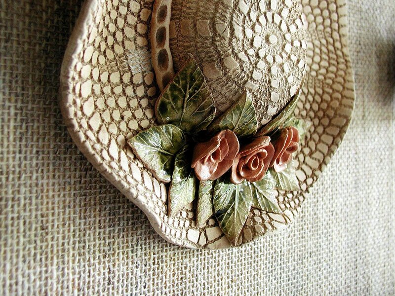 Ceramic Hat with Flowers