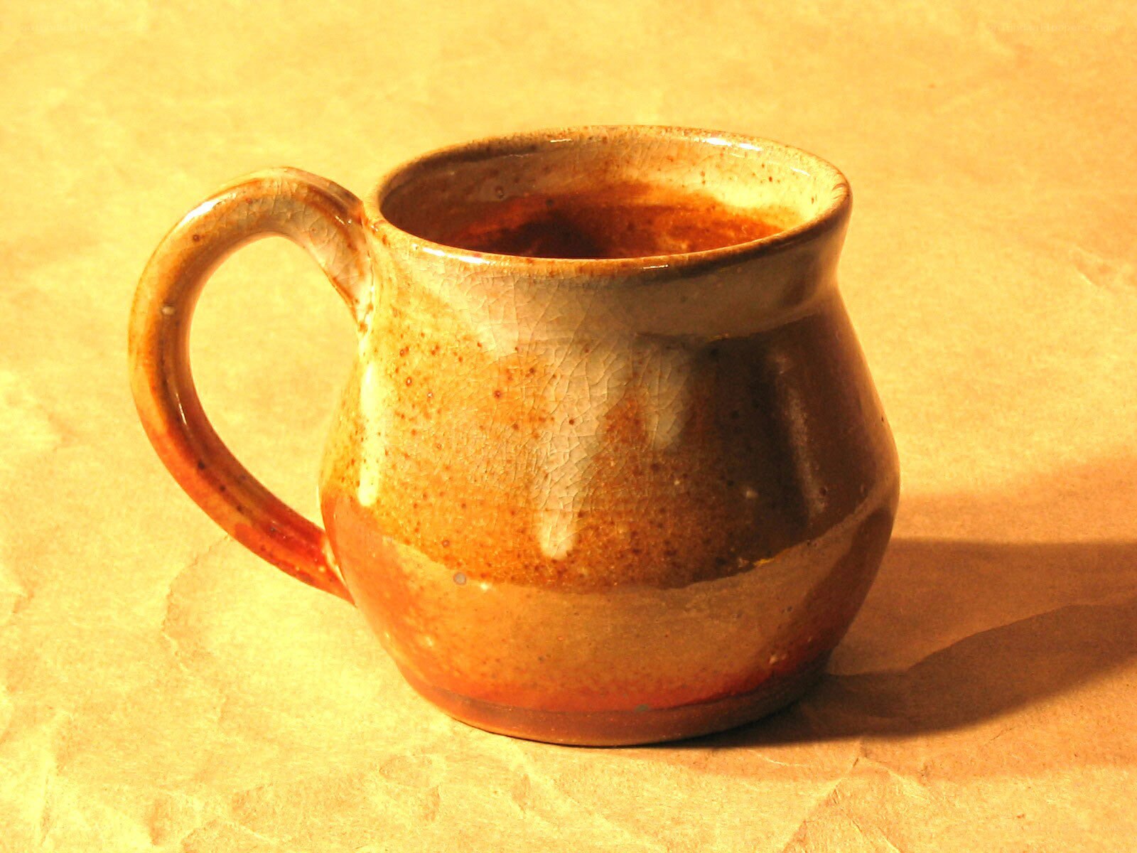 ceramic mug with crackle glaze