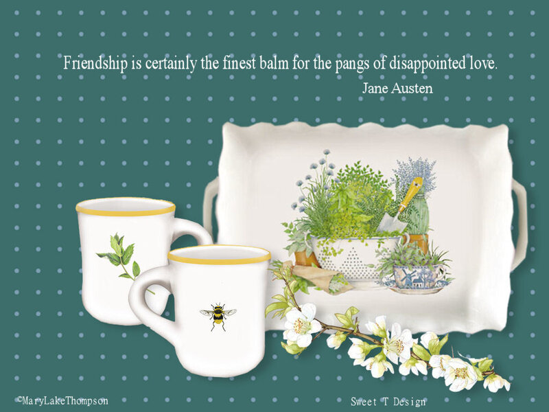 Ceramic Mugs and Tray
