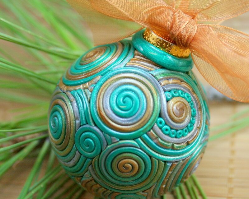 Ceramic Ornament with Swirls