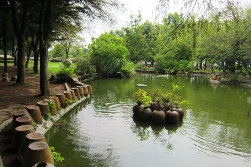 Ceramic Pots in Pond