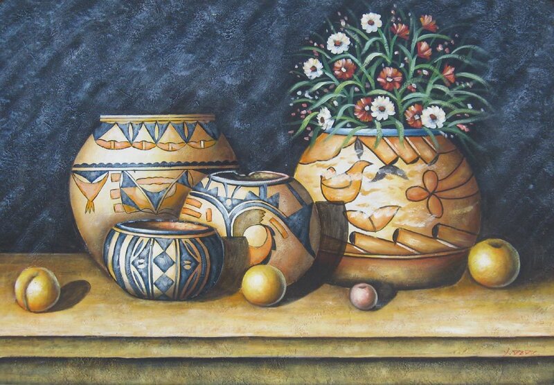 Ceramic Pots with Flowers
