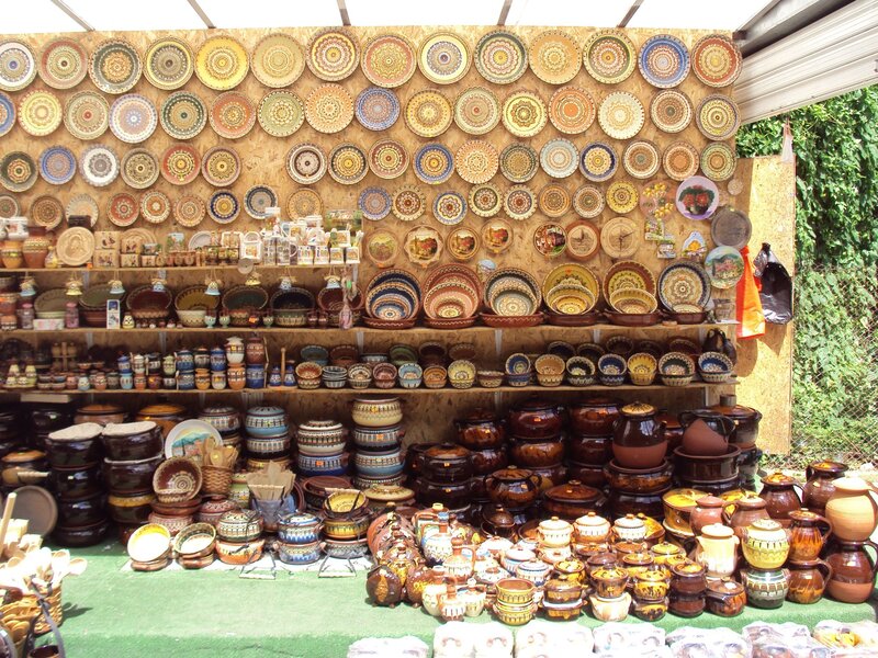 Ceramic Pottery Display — Brown