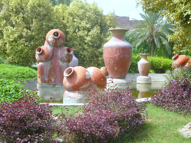 Ceramic Sculptures in Garden