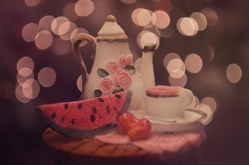 Ceramic Tea Set with Watermelon