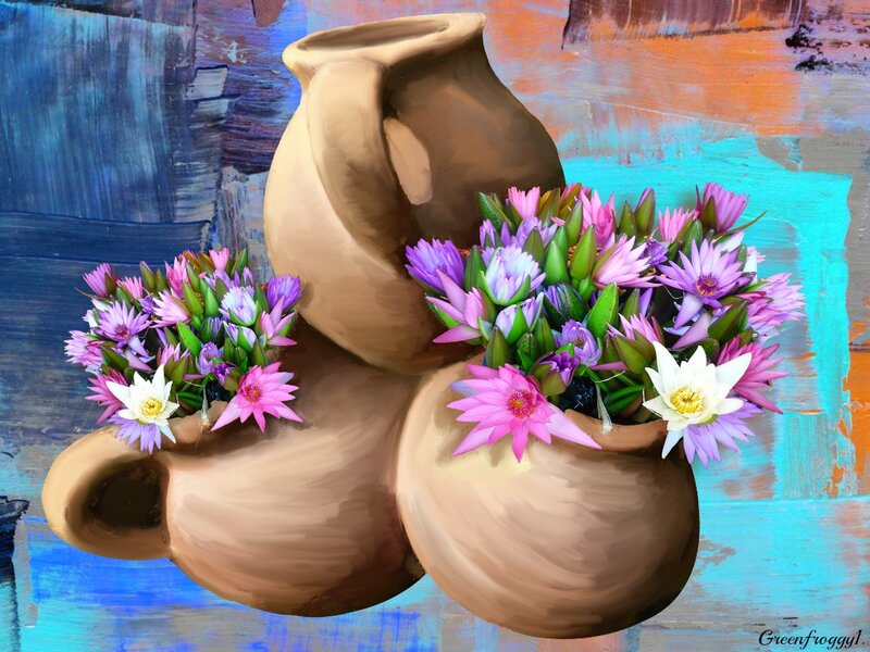 Ceramic Vase with Flowers