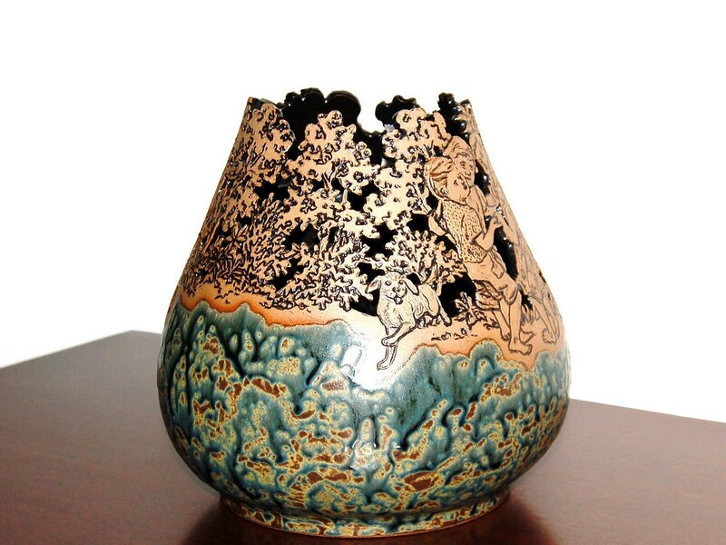 Ceramic Vase with Relief