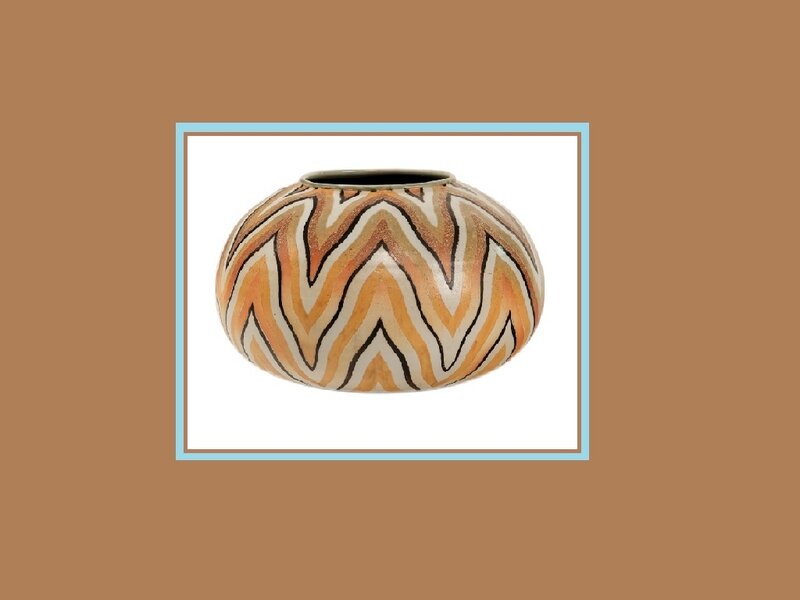 Ceramic Vase with Zigzag Pattern
