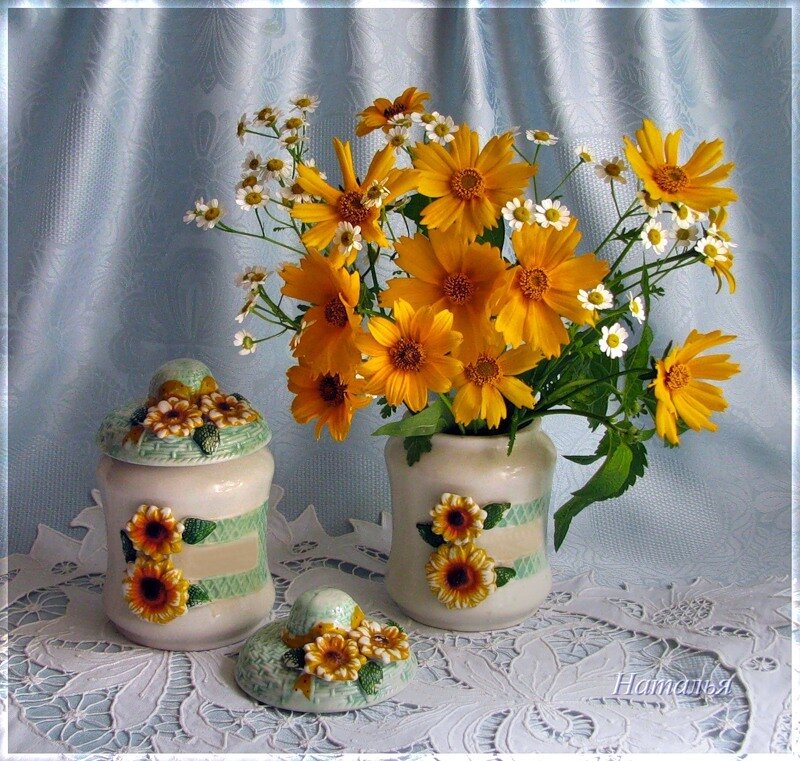 Ceramic Vases with Flowers