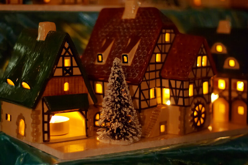 Ceramic Village Scene