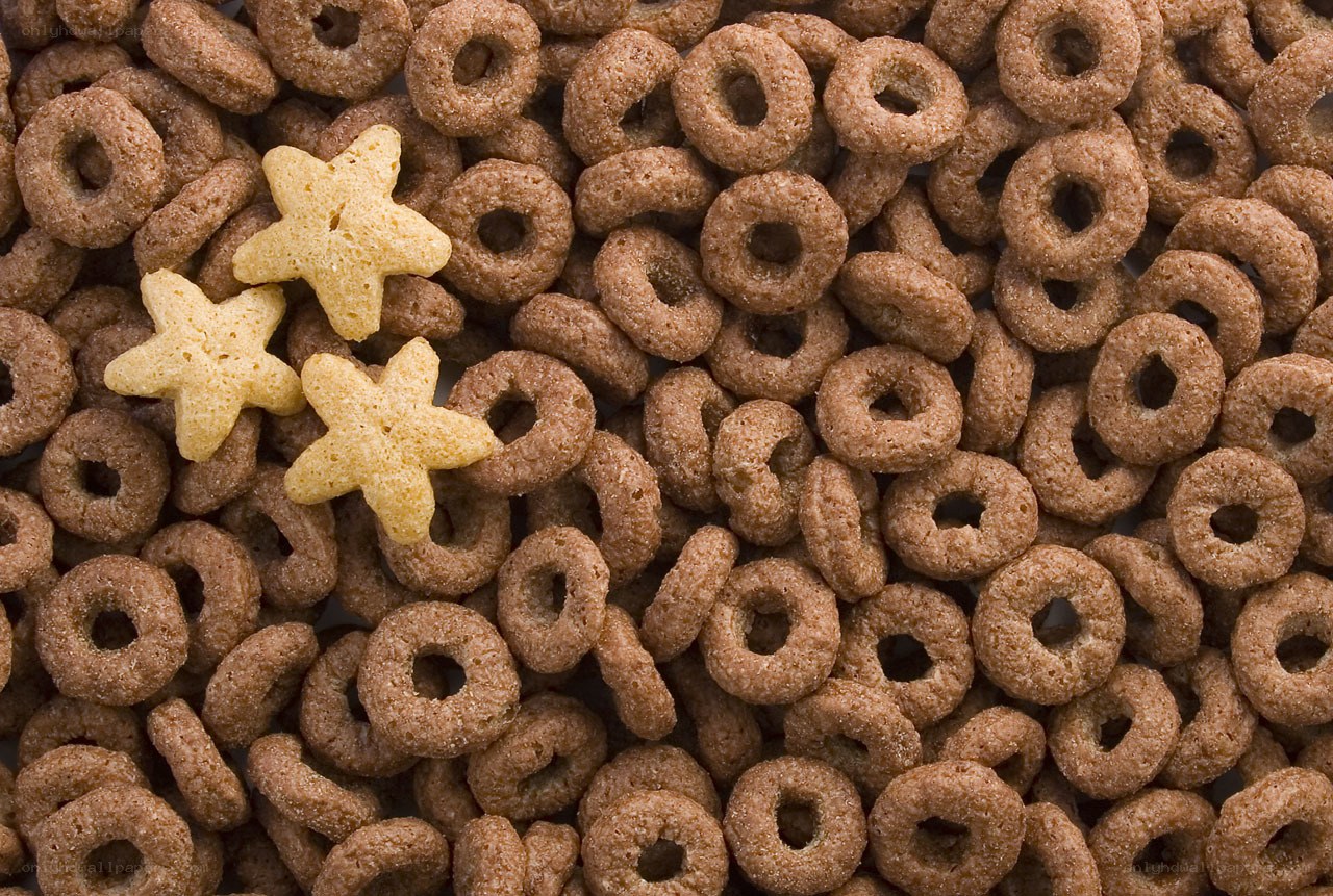 cereal with star-shaped pieces