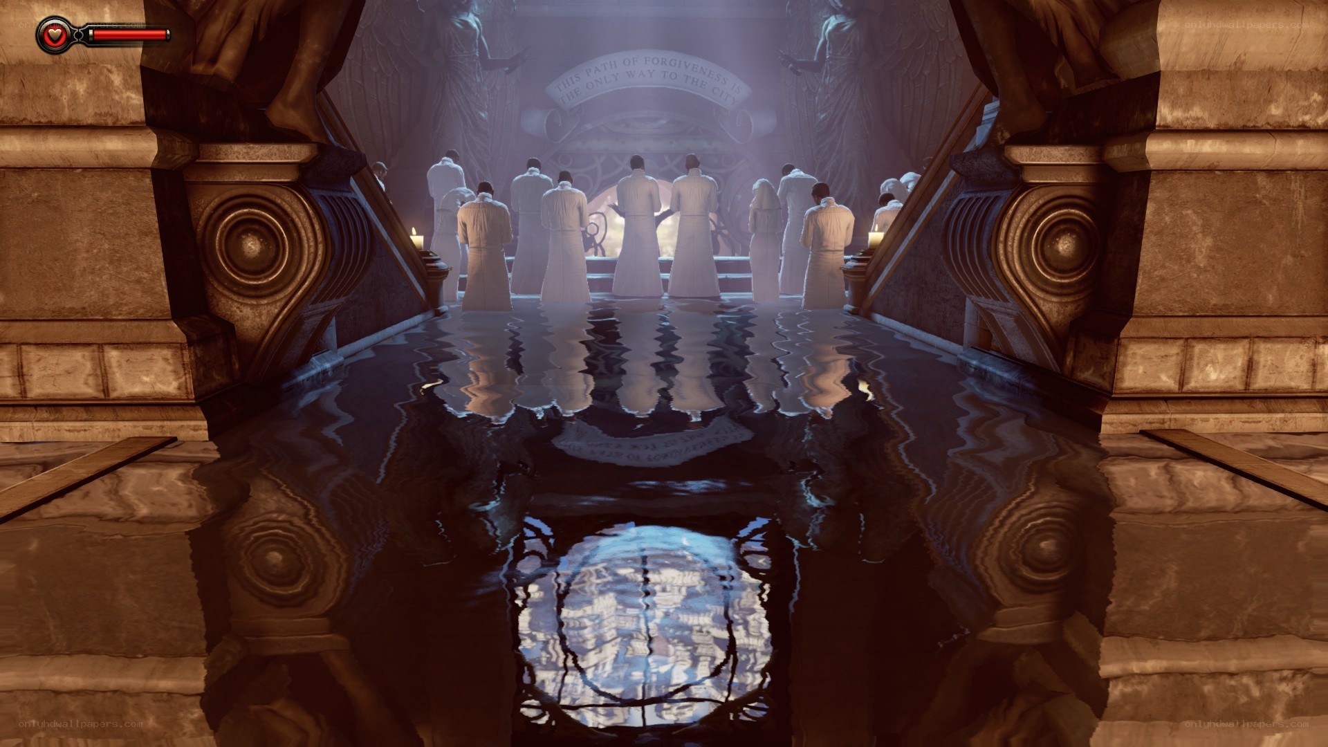 ceremony in a flooded hall