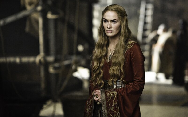 Cersei Lannister in a dimly lit hall