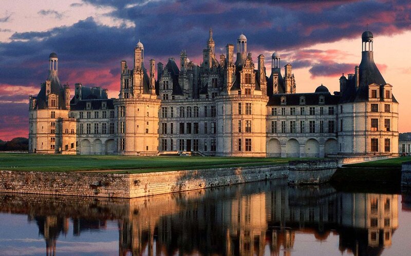 Château De Chambord — Purple, Dramatic, Sunset