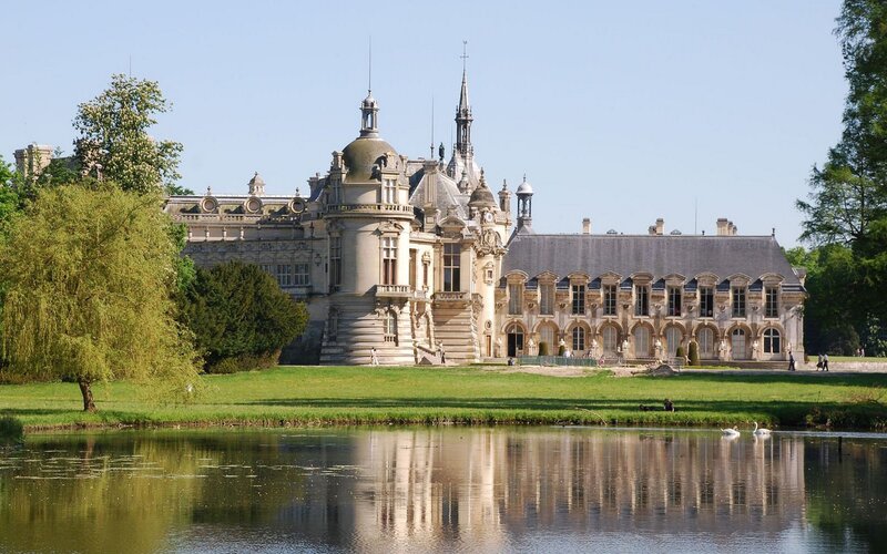 Château de Chantilly with swans