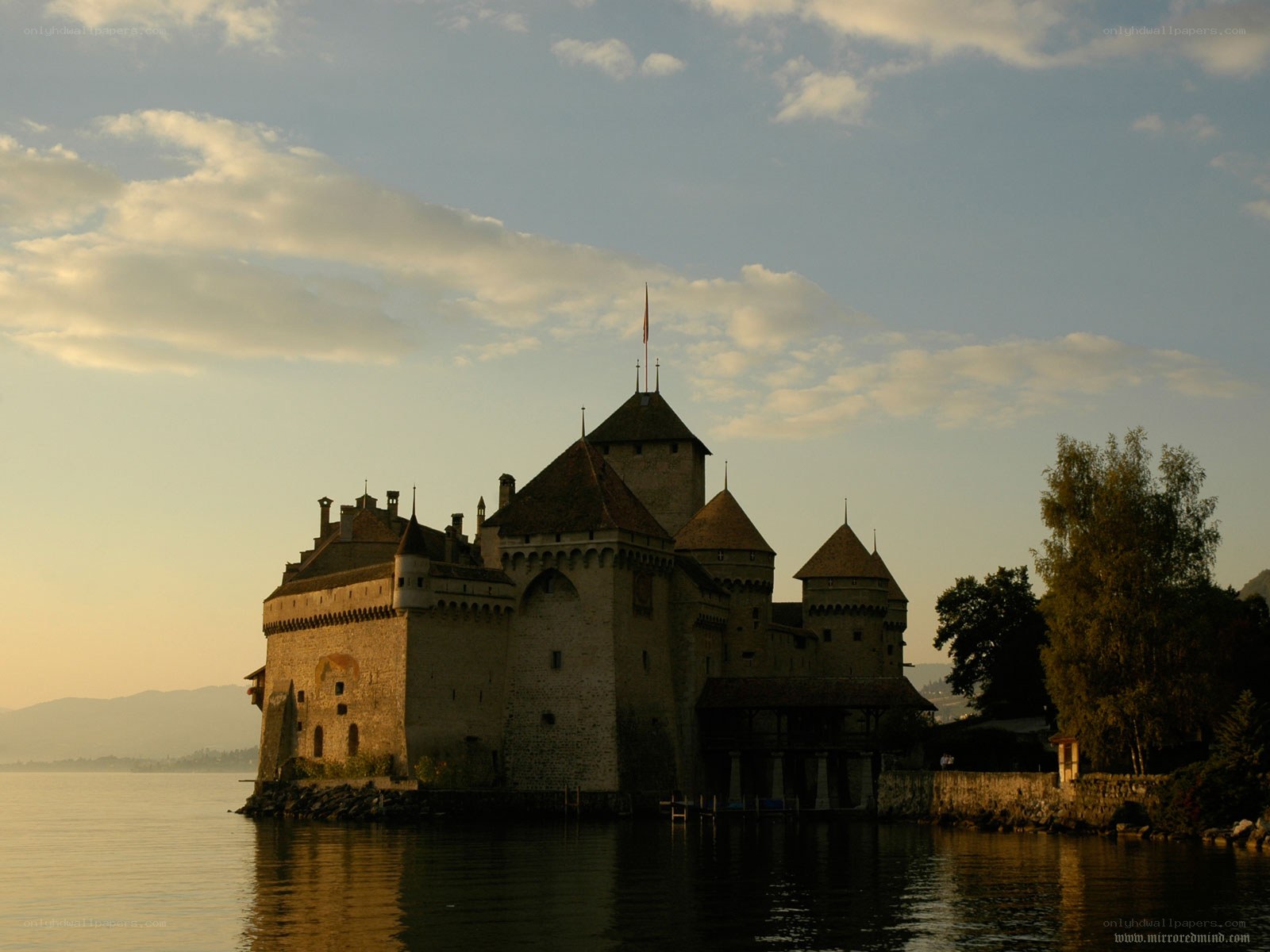Château de Chillon at sunset