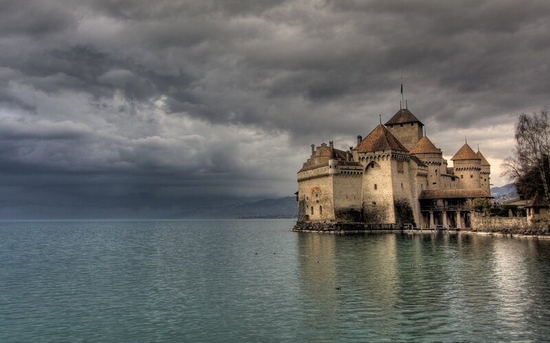 Château de Chillon on a stormy day