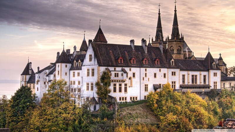 Château de Neuchâtel at sunset