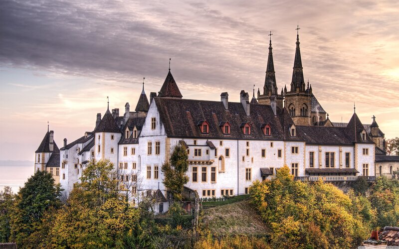 Château de Neuchâtel at sunset